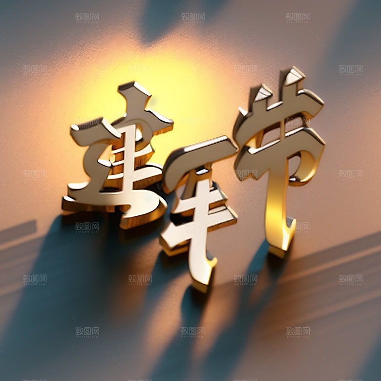 八一建军节高清3D艺术字