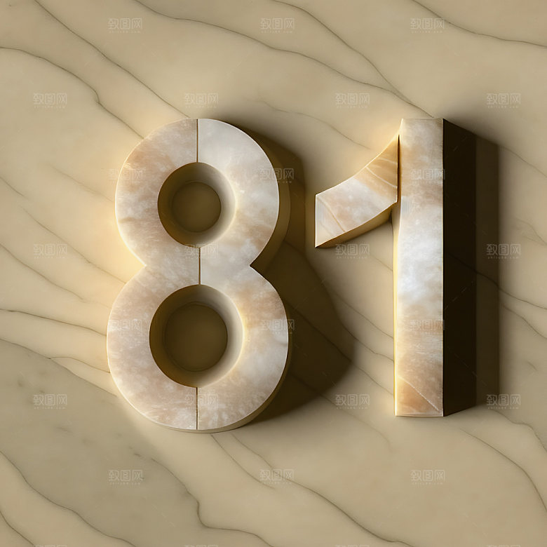 八一建军节3D高清艺术字