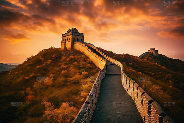 北京长城风光巍峨摄影图