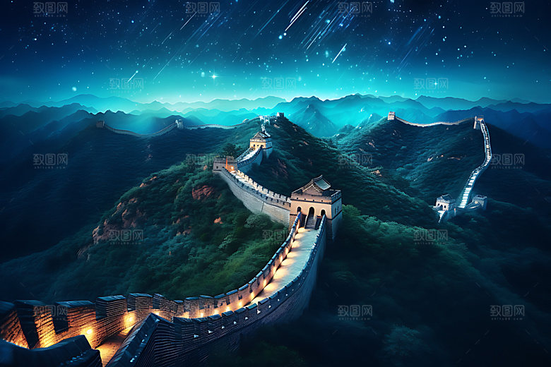 北京长城高山巍峨摄影图