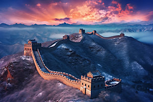 北京长城巍峨大气摄影图