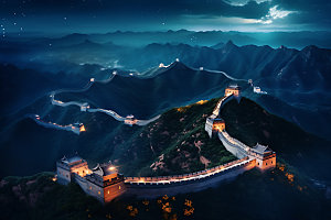 北京长城八达岭高山摄影图