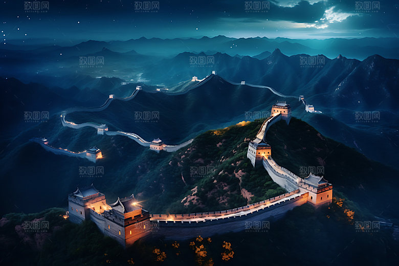 北京长城八达岭高山摄影图