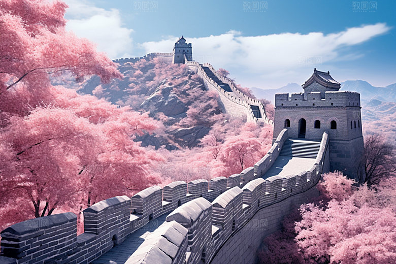 长城风光四季旅游摄影图