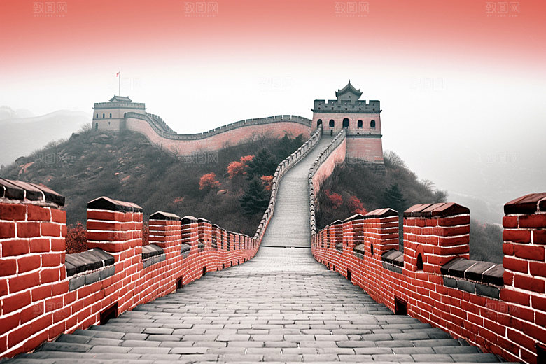 长城风光四季巍峨摄影图