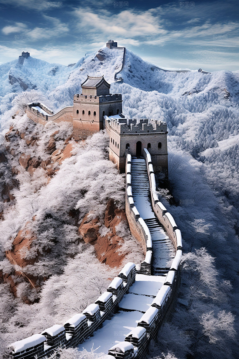 长城风光地标旅游摄影图