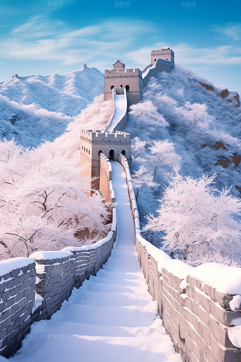 长城风光四季旅游摄影图