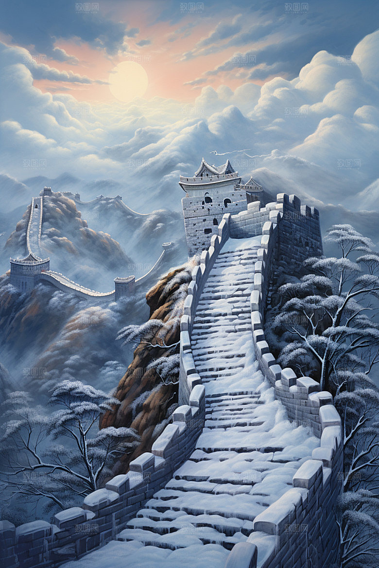 长城风光景色地标摄影图