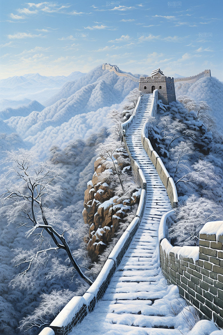 长城风光高清地标摄影图