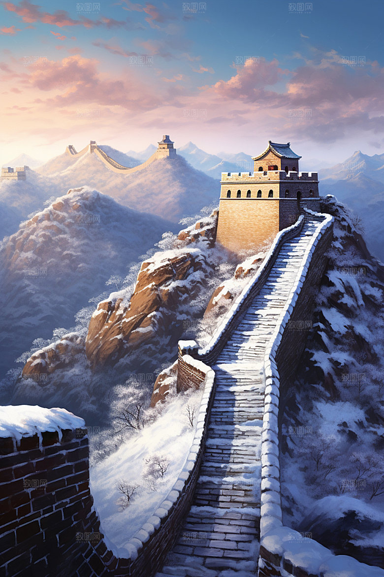 长城风光地标巍峨摄影图