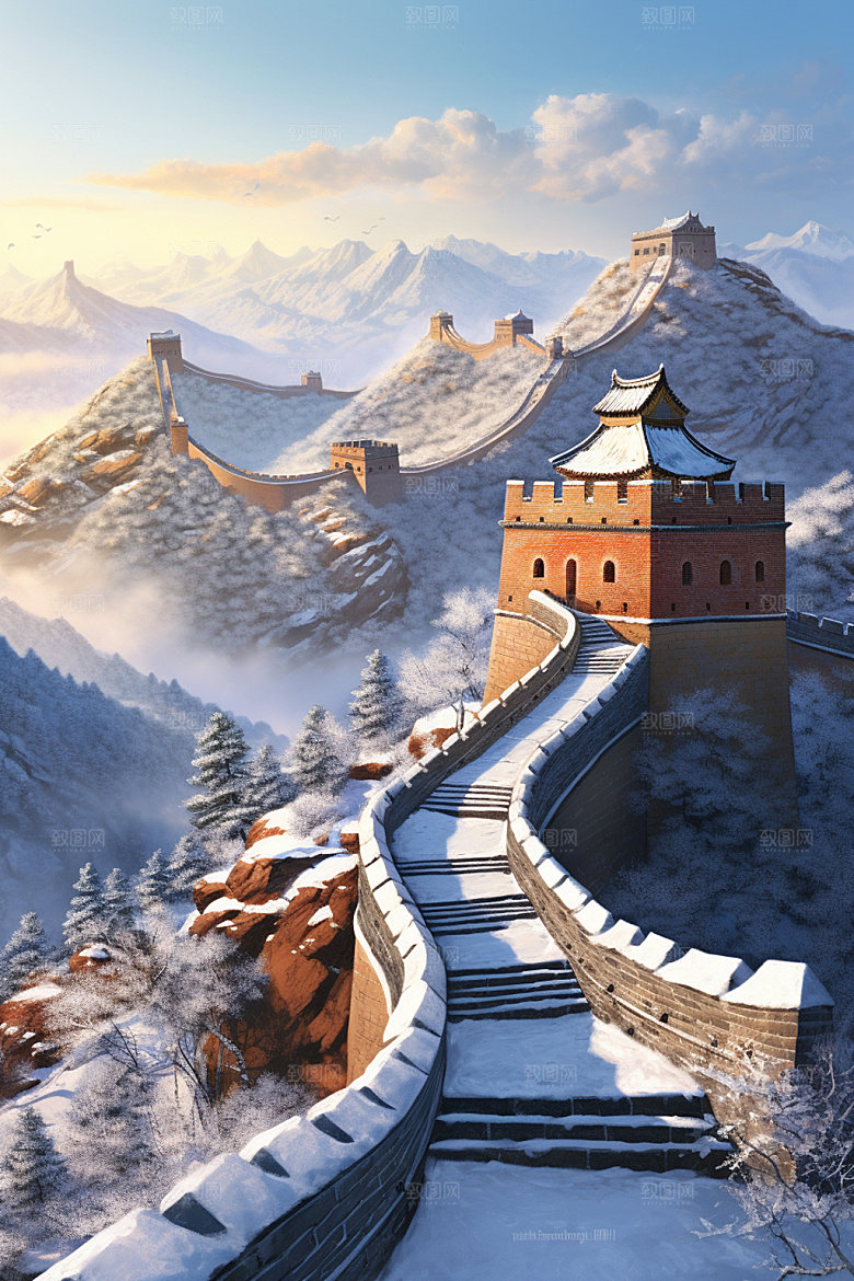 长城风光地标巍峨摄影图