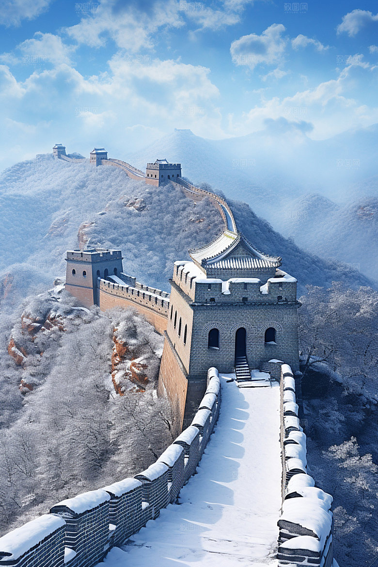 长城风光地标旅游摄影图