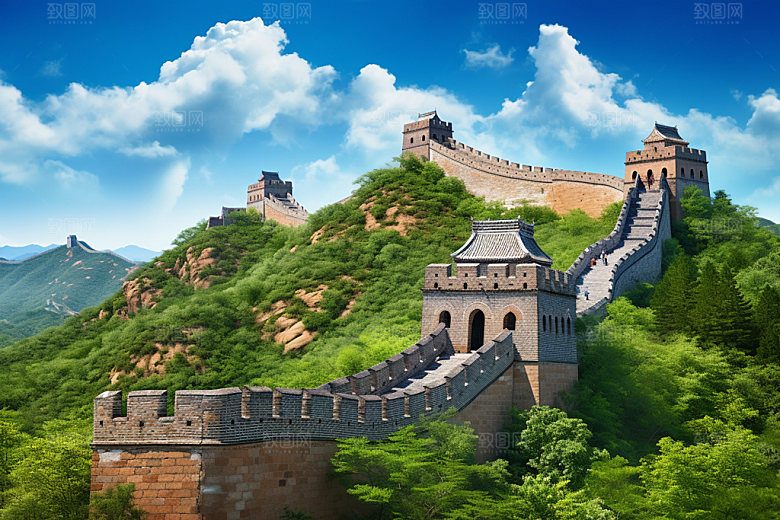 长城风光四季旅游摄影图