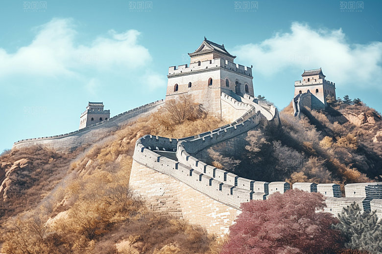 长城风光四季巍峨摄影图