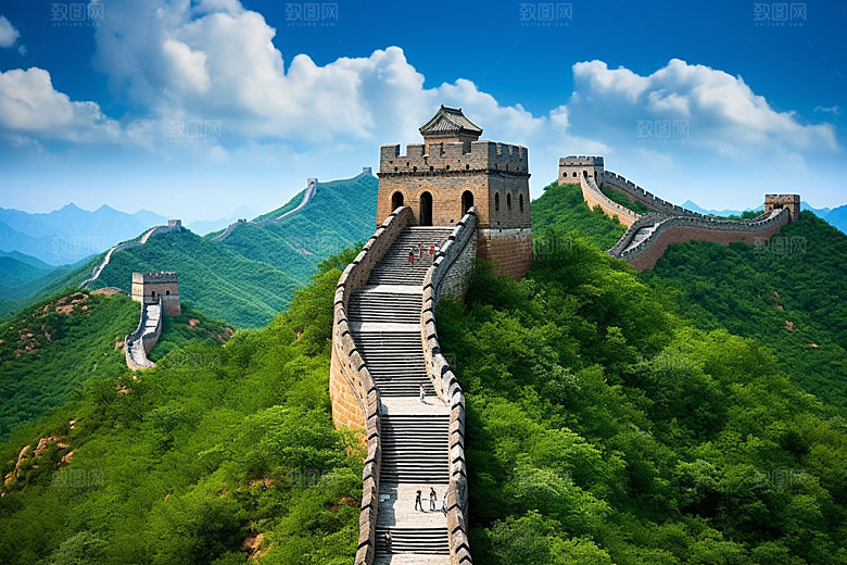 长城风光高清党建摄影图