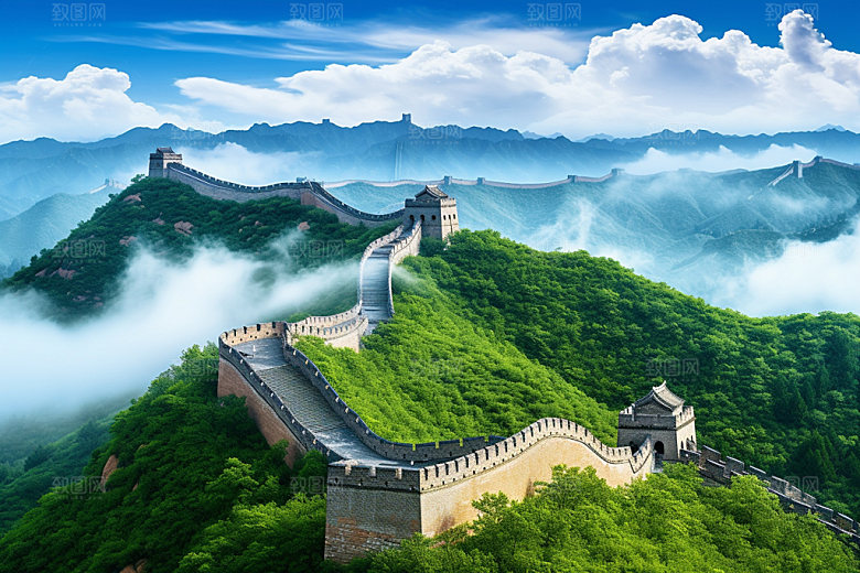 长城风光雄壮旅游摄影图