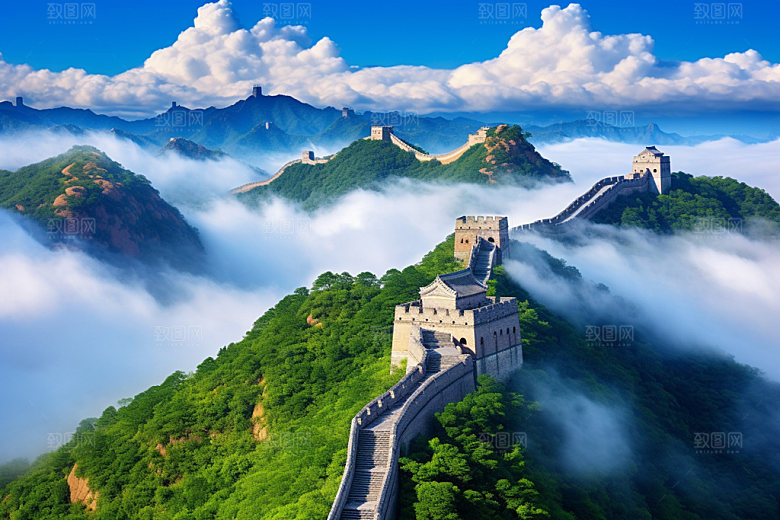 长城风光雄壮巍峨摄影图