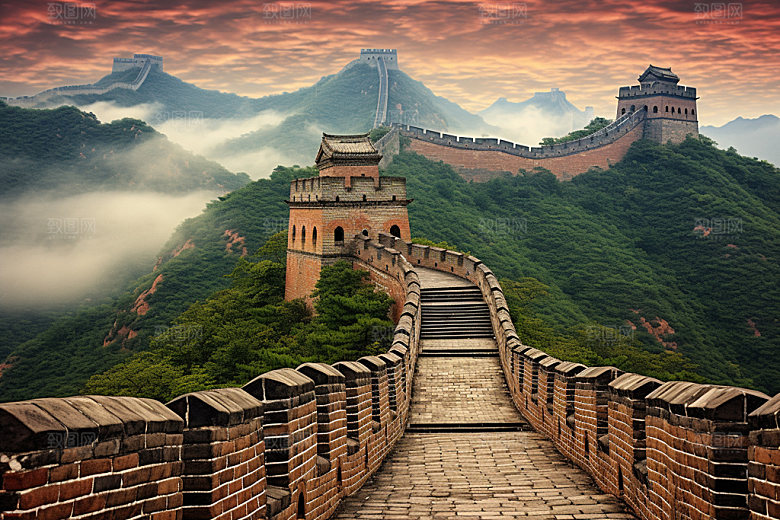 长城风光旅游地标摄影图