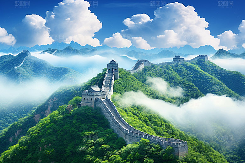 长城风光四季雄壮摄影图