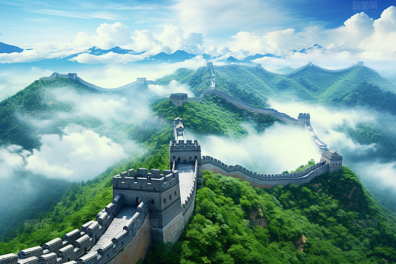 长城风光地标旅游摄影图