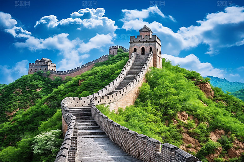 长城风光国庆景色摄影图