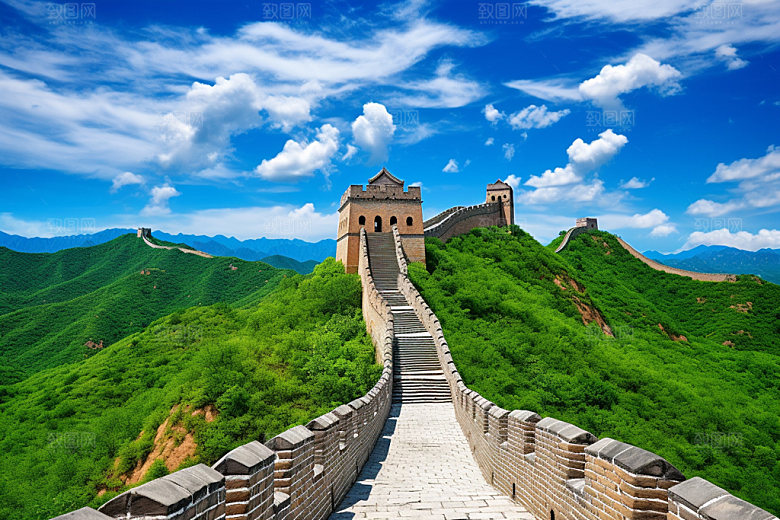 长城风光旅游四季摄影图