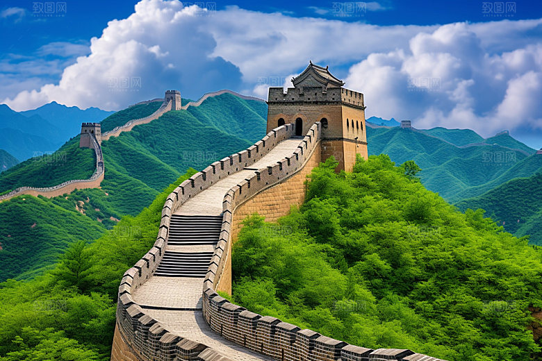 长城风光党建高清摄影图