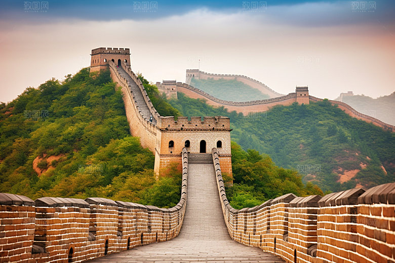 长城风光四季党建摄影图