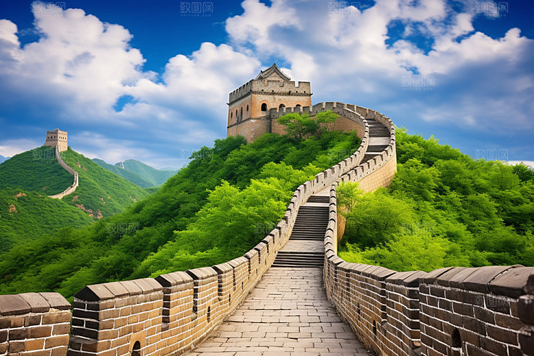 长城风光党建雄壮摄影图