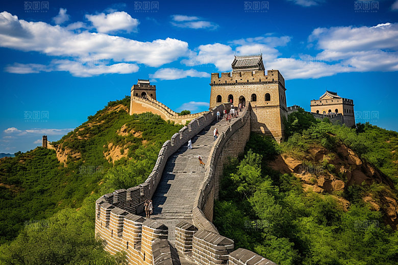 长城风光地标四季摄影图