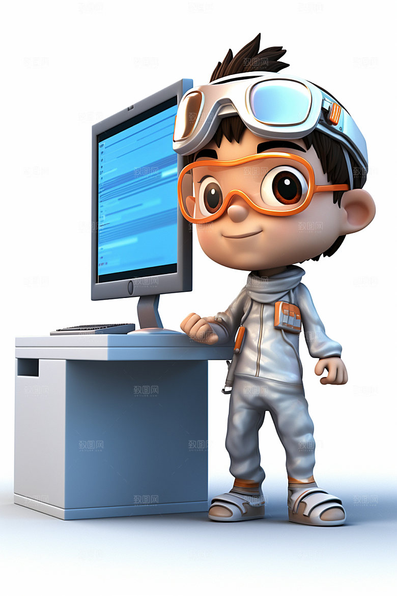编程男孩立体3D模型