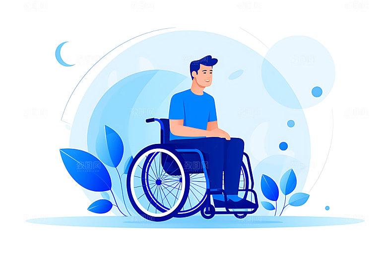 残疾人医疗社会关怀扁平风插画
