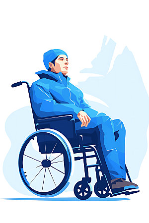 残疾人残障人士社会关怀扁平风插画