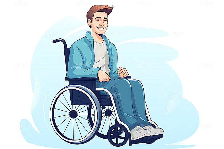 残疾人公益社会关怀扁平风插画
