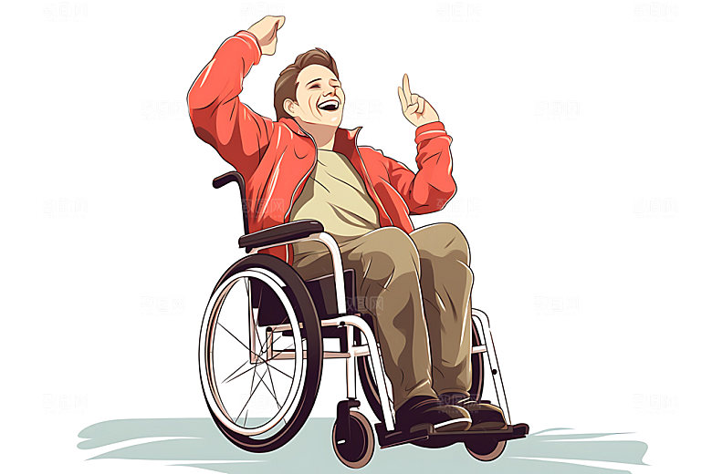 残疾人公益社会关怀扁平风插画