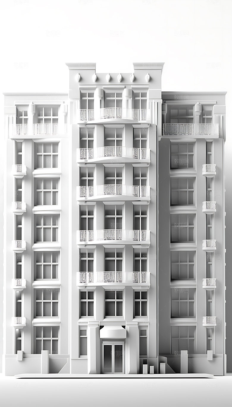 扁平风建筑现代城市插画