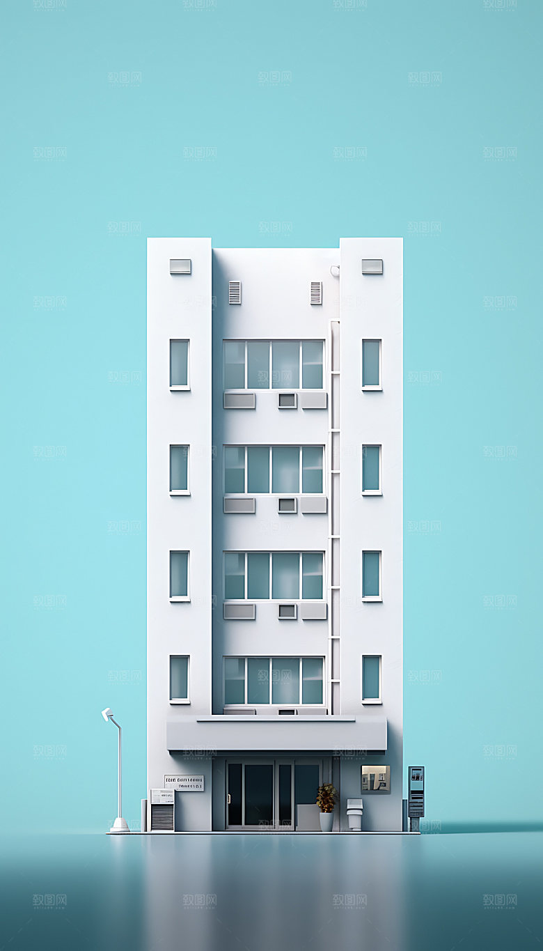 扁平风建筑地标简约插画