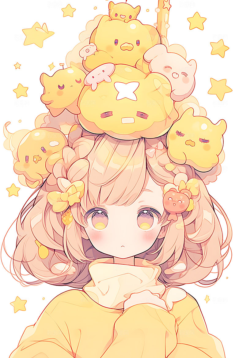 多巴胺女孩少女手绘插画