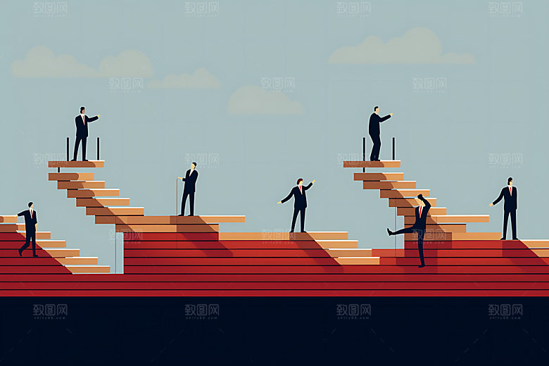 企业文化办公概念扁平风插画