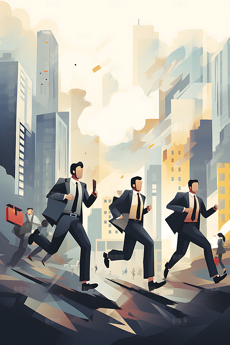 企业文化商务创意扁平风插画