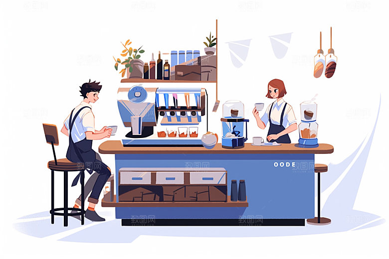 商务高清办公扁平风插画