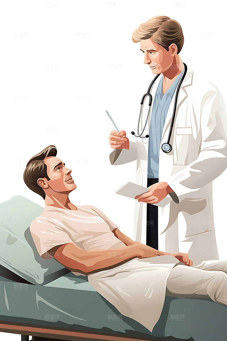 医生医疗医师扁平风插画