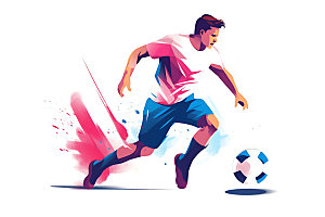 足球竞技彩色扁平风插画