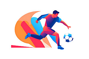 足球运动比赛扁平风插画