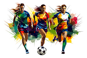 足球彩色比赛扁平风插画