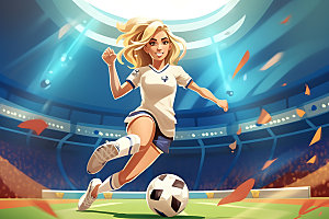 足球世界杯运动扁平风插画