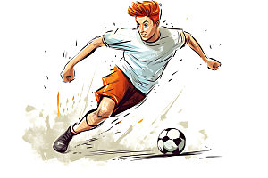 足球比赛运动扁平风插画