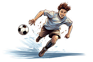 足球运动体育扁平风插画
