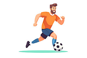 足球球类竞技扁平风插画