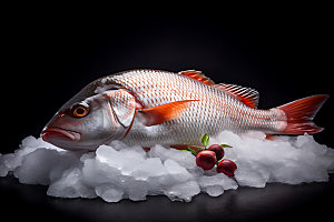 冰鲜海鲜水产鱼虾摄影图